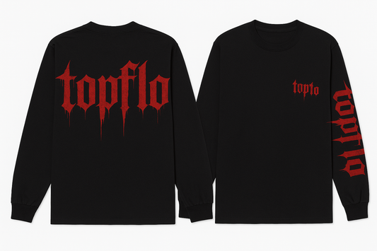 Long-sleeved shirt with topflo™ logo on back and sleeve